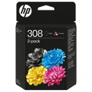 HP originální ink 6L6S6UE, HP 308, black/color, 160/120str., 2-pack