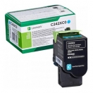 Lexmark originální toner C242XC0, cyan, 3500str., extra high capacity, return